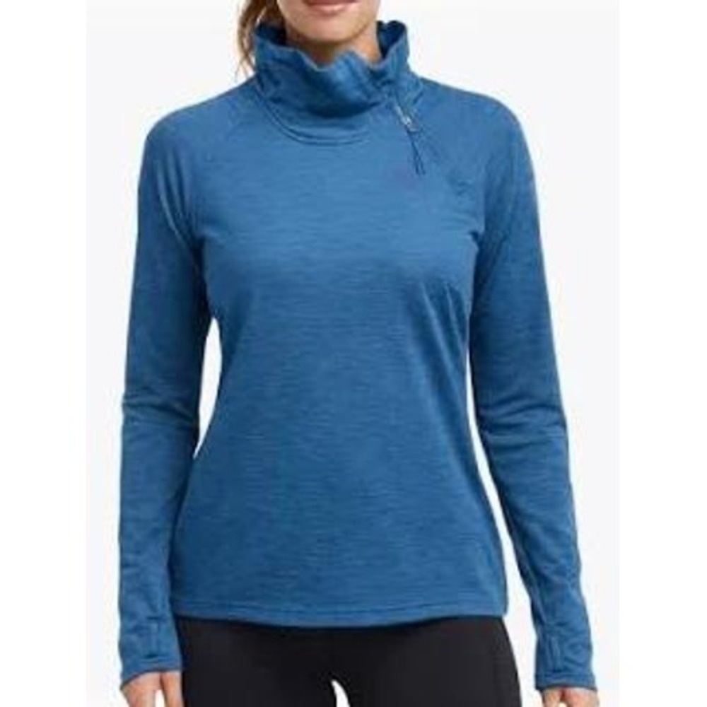 The North Face Blue Canyonlands 1/4 Zip Asymetric Fleece Pullover Top XXL Yoga